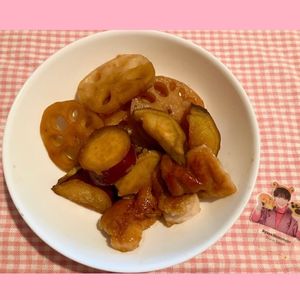 ずみ🍓の作ってみた!投稿(【さつまいも鶏れんこんバター醤油ソテー】シャキほく秋おかず♡)