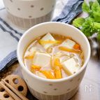 冷蔵庫の残りもので♪♪『豆腐と玉ねぎと人参のごま風味スープ』