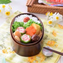【一正蒲鉾】ピーマンのカニかま肉詰弁当♡減塩サラダスティック