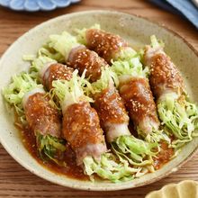 \レンジで5分/肉巻きキャベツのレンジ蒸し(韓国風うまダレ)
