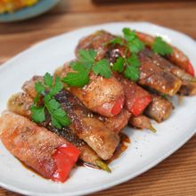 夏野菜の肉巻きバルサミコソース