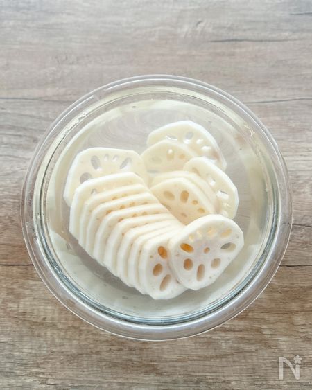 るみさんのれんこんのはさみ焼き工程1