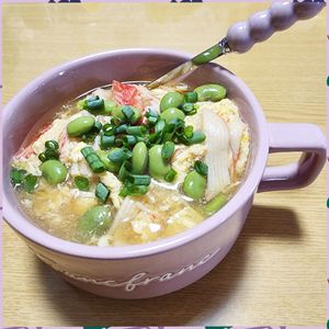 ナムディの作ってみた!投稿(お豆腐ポン♪ふわふわ卵のカニ玉風あんかけ)