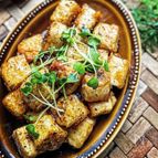 《豆腐の照り焼き》にんにく黒こしょうがガツンの100円おかず