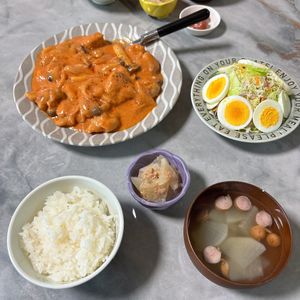 ぽてちの作ってみた!投稿(ワンパン15分！牛乳＆ケチャップで！鶏肉のトマトクリーム煮)
