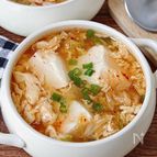 【お豆腐と卵の旨だしキムチスープ】5分で完成！包丁不要！