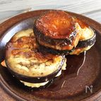 ポテトサラダの米茄子挟み焼き♪生姜タレ