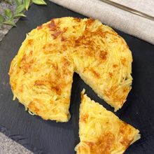 混ぜて焼くだけ！外カリ中もち♡【米粉のじゃがチーズガレット】