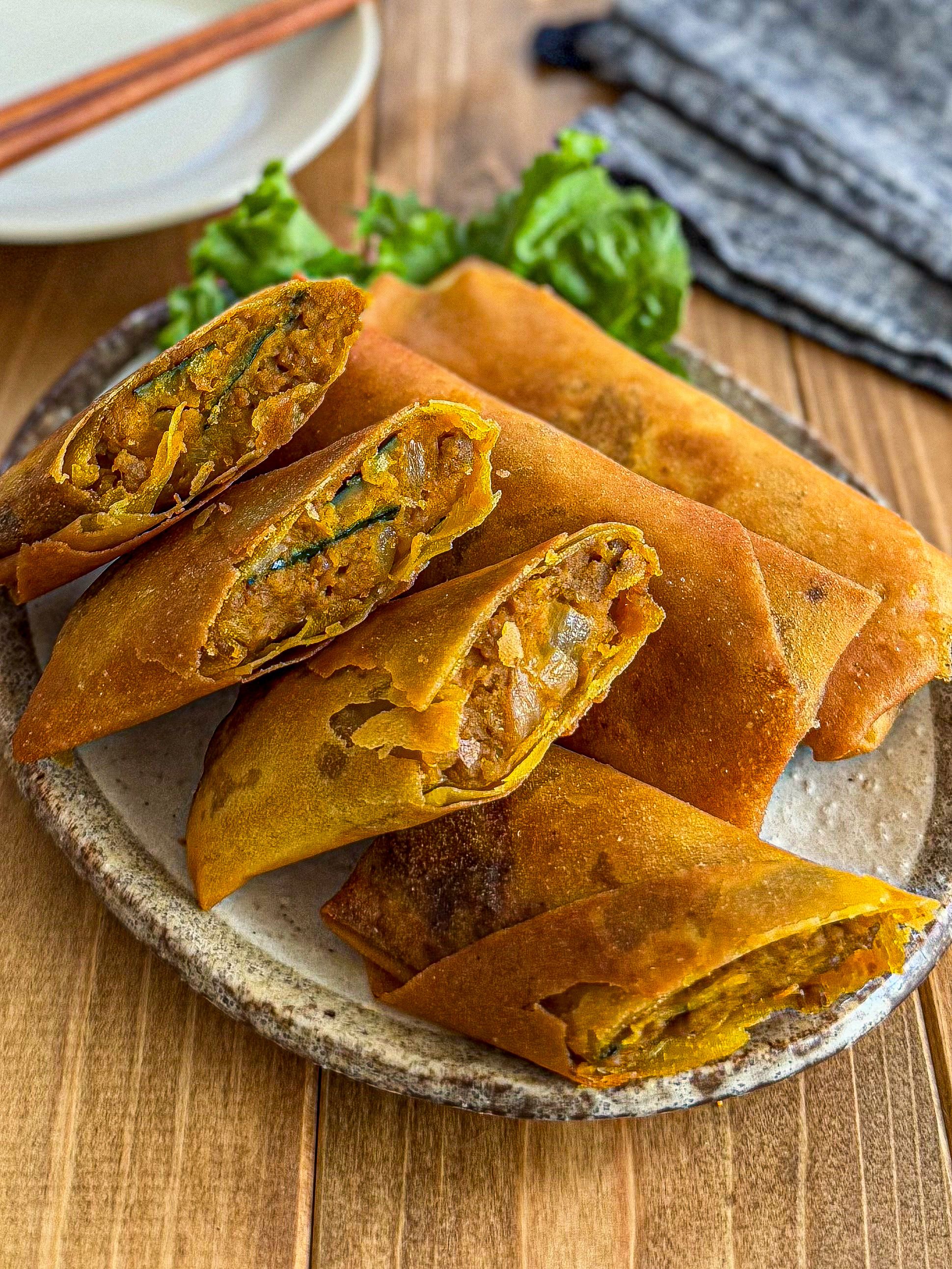 甘辛そぼろで絶品《かぼちゃ♡春巻き》 | レシピサイトNadia