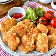 【サクふわ！むね肉とえのきの和風ナゲット】冷めても美味しい♪
