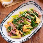 【小松菜とベーコンの卵炒め】シンプル旨だし味♬︎