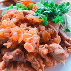 トマトソースみたいな♪豚コマ肉のケチャップ炒め