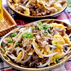 驚愕の旨さ！ご飯進みまくる『牛肉ともやしと卵のナムル風炒め』