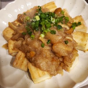 週一だけは頑張ります💦の作ってみた!投稿(ワンパン10分！カリもちっ♪【厚揚げのなめこおろしがけ】)