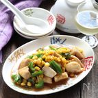 鶏むね肉とコーンとピーマンの中華風炒めもの
