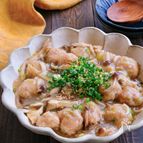 鶏団子ときのこの旨だし味噌あん煮