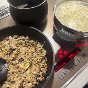ちょい太郎の作ってみた!投稿(すぐでき嬉しい♪とろとろなすの肉味噌うどん)