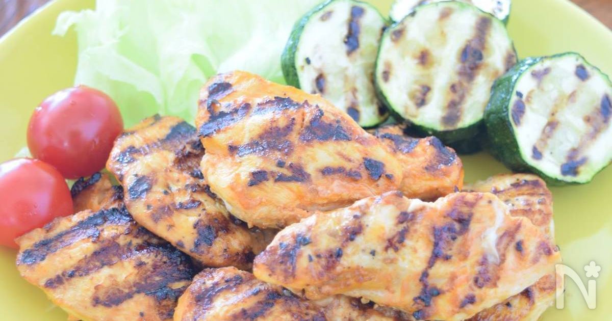 鶏むね肉のオーロラチリソースグリル焼き