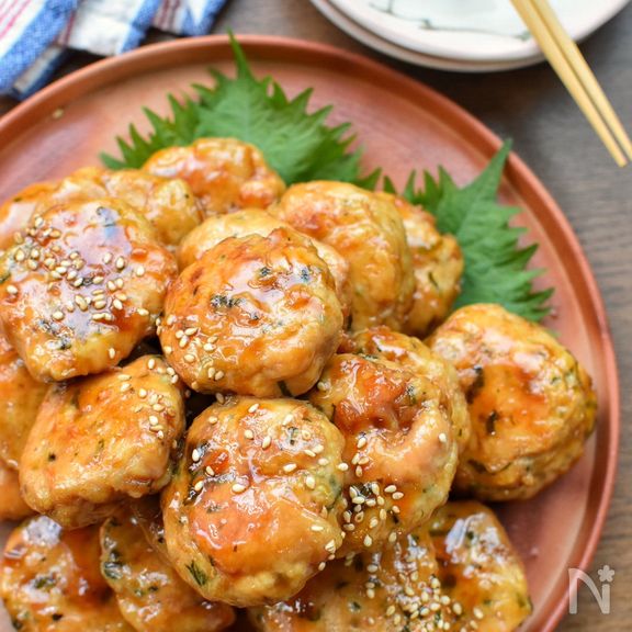 悶絶♡薬味たっぷりのてりやき鶏つくね♡