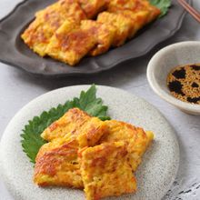 人参とえのきのチーズ入り米粉ちぢみ