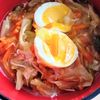 chachaの作ってみた!投稿(行列の定食屋さんの🍚とろとろあんかけ五目肉野菜炒め定食🤩)