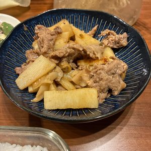 1169387の作ってみた!投稿(夕飯のおかず☆みんな大好き♪豚こま肉と長いもの焼肉のたれ炒め)