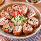 【しいたけの肉詰めカツ】じゅわっとおいしい和風カツ♪