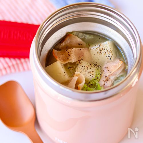 【お餅と白菜のほっこりスープ】15分で作れる簡単スープ