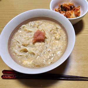 ナムディの作ってみた!投稿(熱々とろ～り♪明太卵あんかけうどん♪)