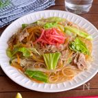 レンジで簡単！子供も喜ぶガッツリ味「焼きそば風チャプチェ」