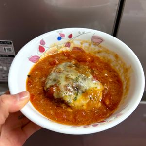 ケの作ってみた!投稿(彼が好きな『トマトソースの煮込みチーズハンバーグ』)