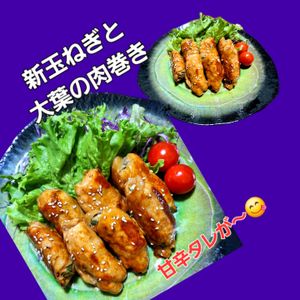 サトちゃんの作ってみた!投稿(新玉ねぎと大葉の肉巻き)