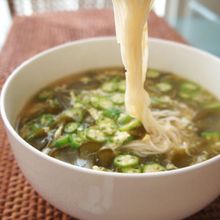 トロトロ芽かぶ汁のオクラ卵とじにゅうめん