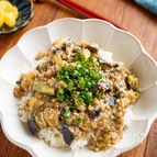 【麻婆茄子風そぼろあんかけご飯】生姜香る♬︎とろ〜り茄子