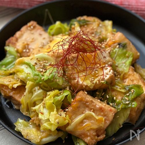 【ダイエット中にも♪】甘辛♡厚揚げのチーズダッカルビ
