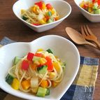 さっぱり☆彩りきれいな5種野菜のサラダスパゲティ