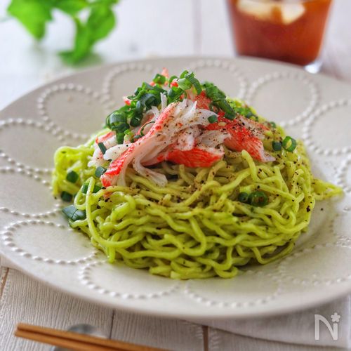 つるっと絶品！バジル和え麺