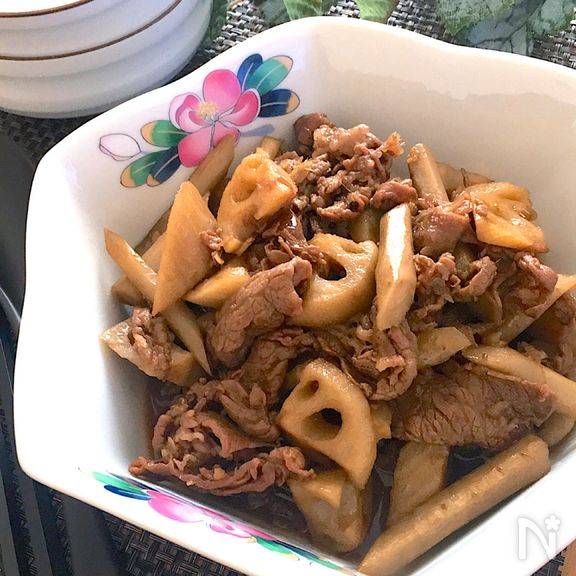 ご飯もビールも進みすぎて困っちゃう♡牛肉と根菜の甘辛炒め煮