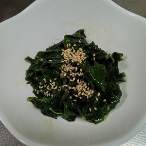 鶏皮坊主の作ってみた!投稿(モロヘイヤのお浸し)