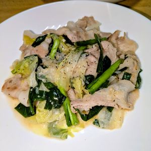 joe sanの作ってみた!投稿(豚バラレタスのねぎだれ炒め)