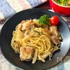 ワンパンで簡単！きのこと鶏出汁のオイルパスタ