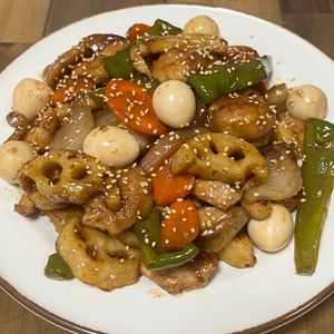 1189537の作ってみた!投稿(【たっぷり野菜の豚こま南蛮炒め】一品で野菜たっぷり栄養満点)