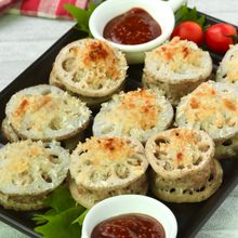 オーブントースターで簡単！挽き肉の蓮根挟み焼き