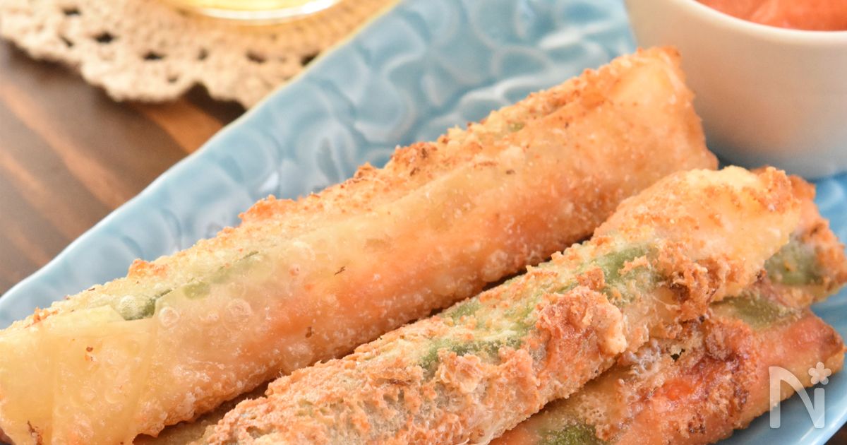 餅チーズ明太の春巻きおつまみ