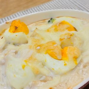 1194348の作ってみた!投稿(新じゃがゴロゴロほくほく♡【濃厚ベーコンポテトグラタン】)