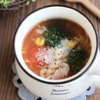 マカロニ入り具だくさんコンソメスープ