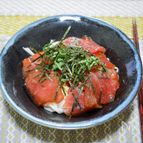 シャキシャキ食感のマグロの漬け山かけ