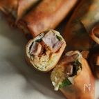 茹で豚と茹でキャベツの春巻き