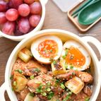 前日準備de簡単♡鶏肉と半熟卵の梅てりやき丼♡