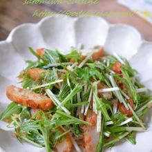 おつまみ風！さつま揚げと水菜の簡単和風サラダ♪